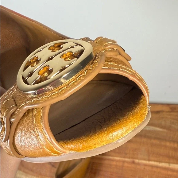 Tory Burch Brown Peep-Toe Small Wedge, Women’s 8.5 - Picture 8 of 10